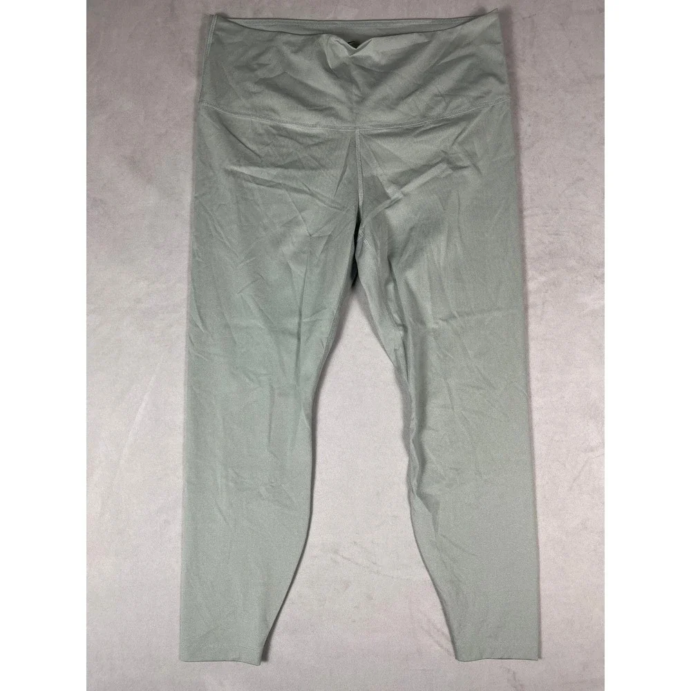 Nike Dri-FIT Womens 1X Sage Green High Waisted Athletic Training Leggings Tights